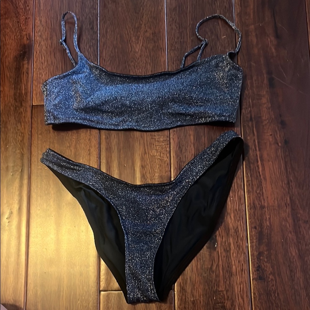 TRIANGL Shimmering Navy Bikini Set